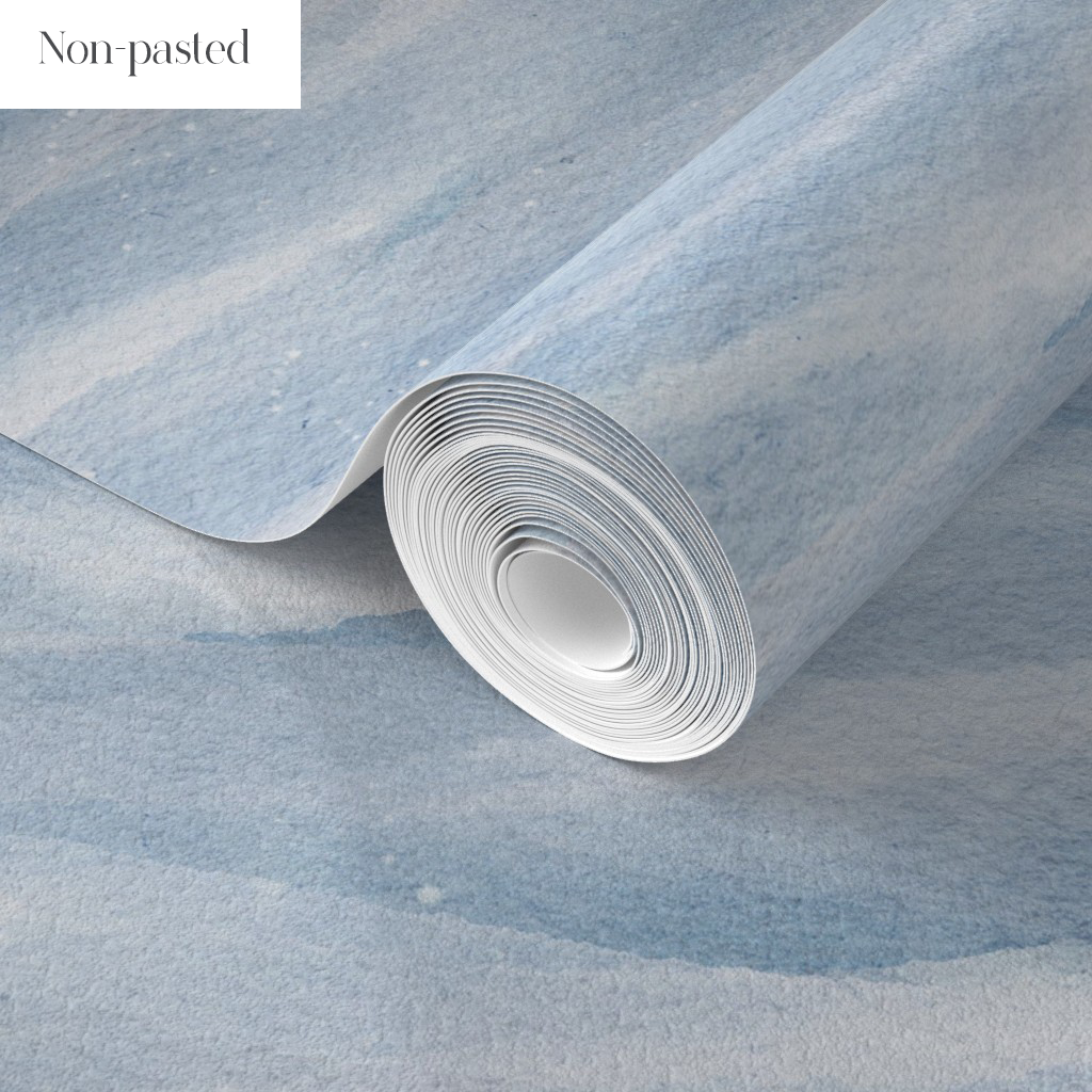 Soft Blue Watercolor Waves Wallpaper