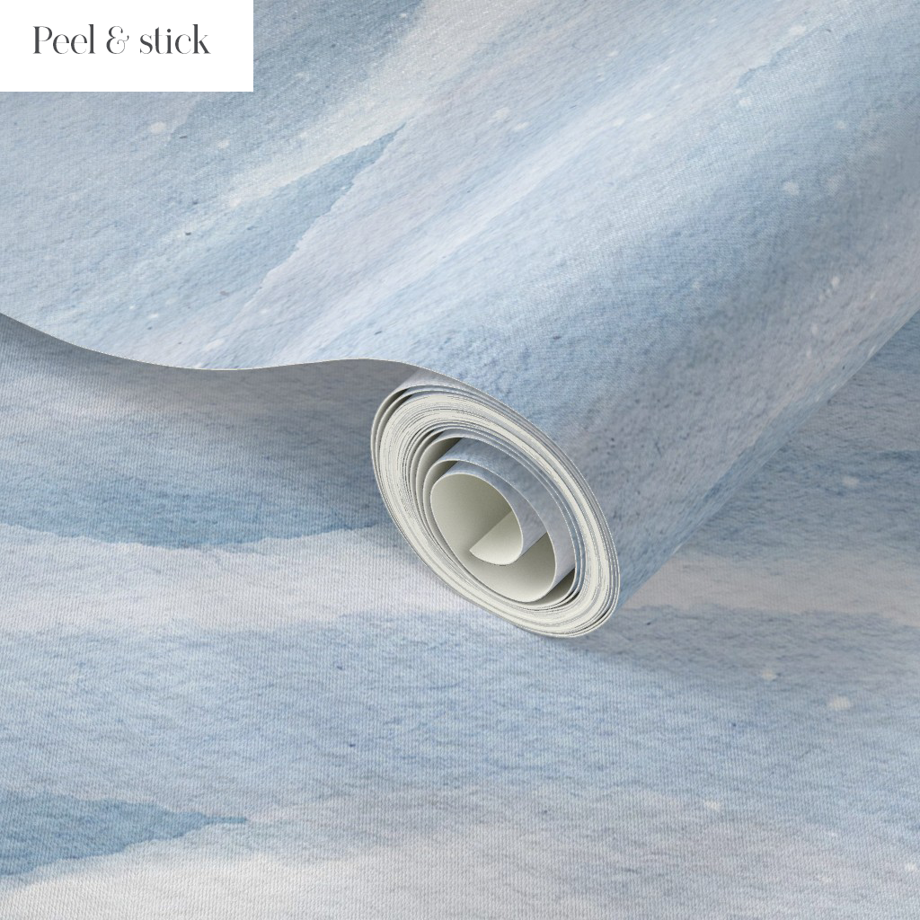Soft Blue Watercolor Waves Wallpaper
