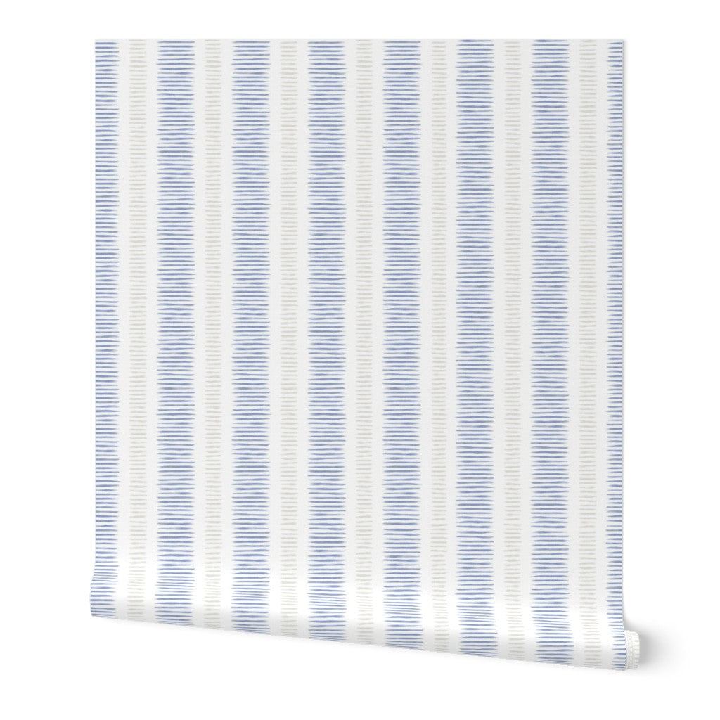 Light Blue Painted Stripe Wallpaper – Modern Coastal Style