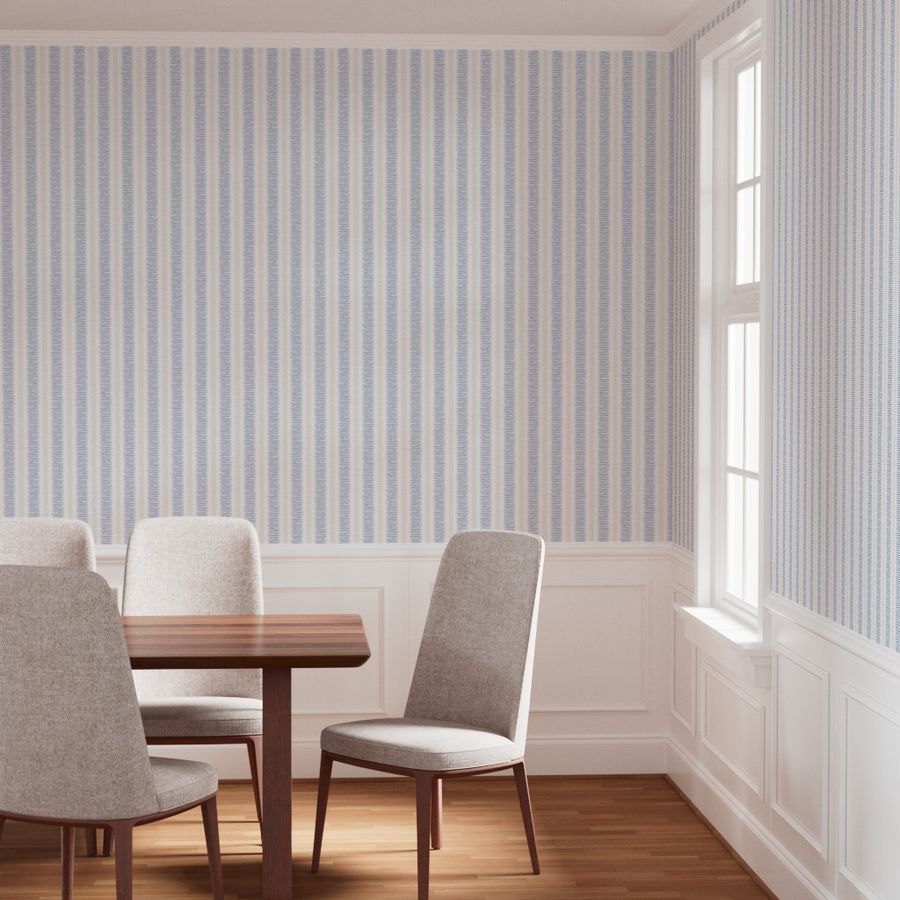 Light Blue Painted Stripe Wallpaper – Modern Coastal Style