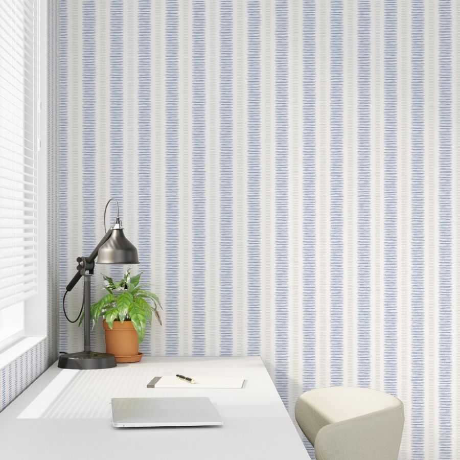 Light Blue Painted Stripe Wallpaper – Modern Coastal Style