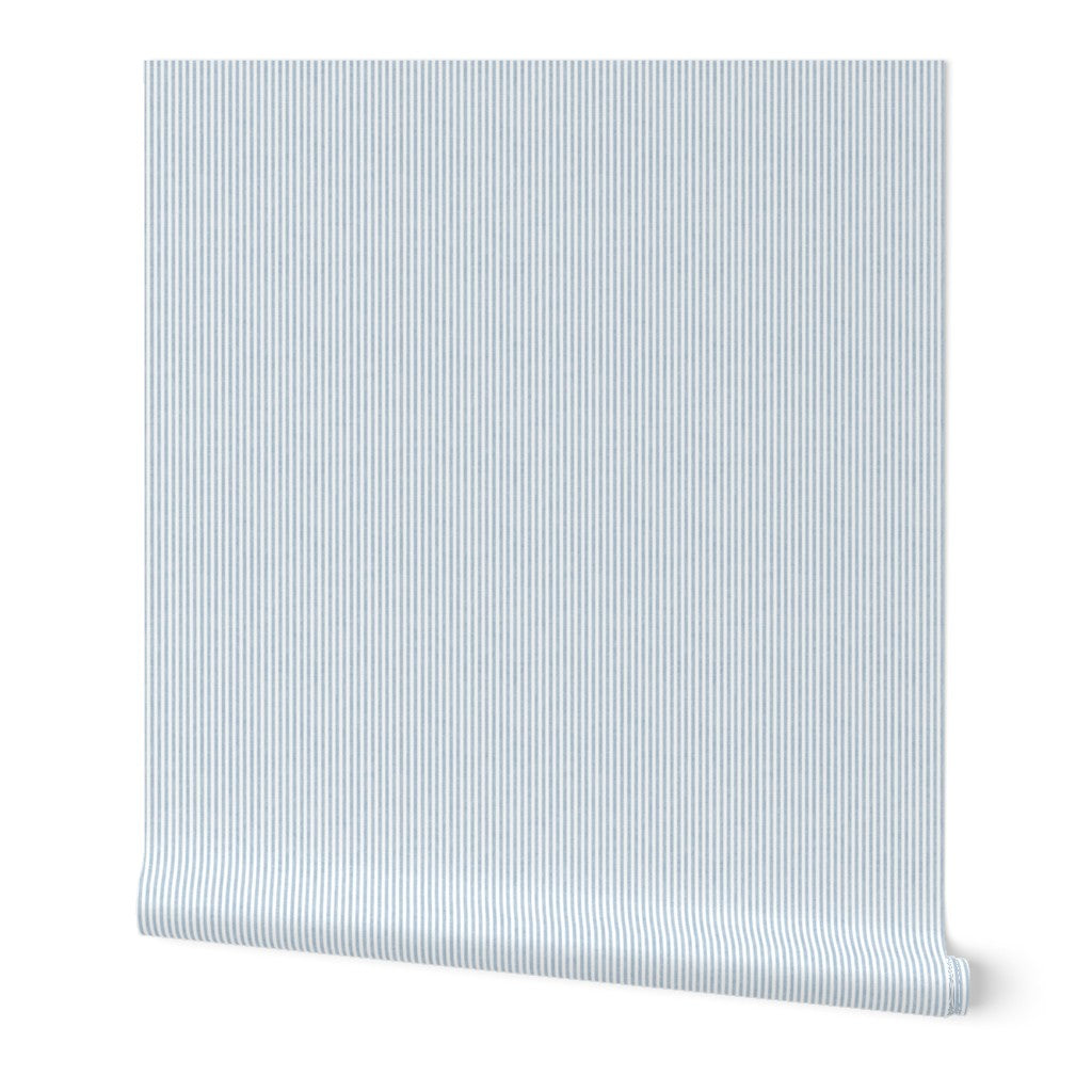 Sky Blue Classic Pinstripe Wallpaper - Modern, Scandinavian Style