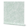 Mint Green Palm Leaf Wallpaper - Modern Coastal Style