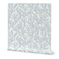 Light Steel Blue Coral Wallpaper - Coastal Style - Watercolor, Textural