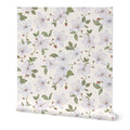 Cream Trailing Watercolour Floral Wallpaper
