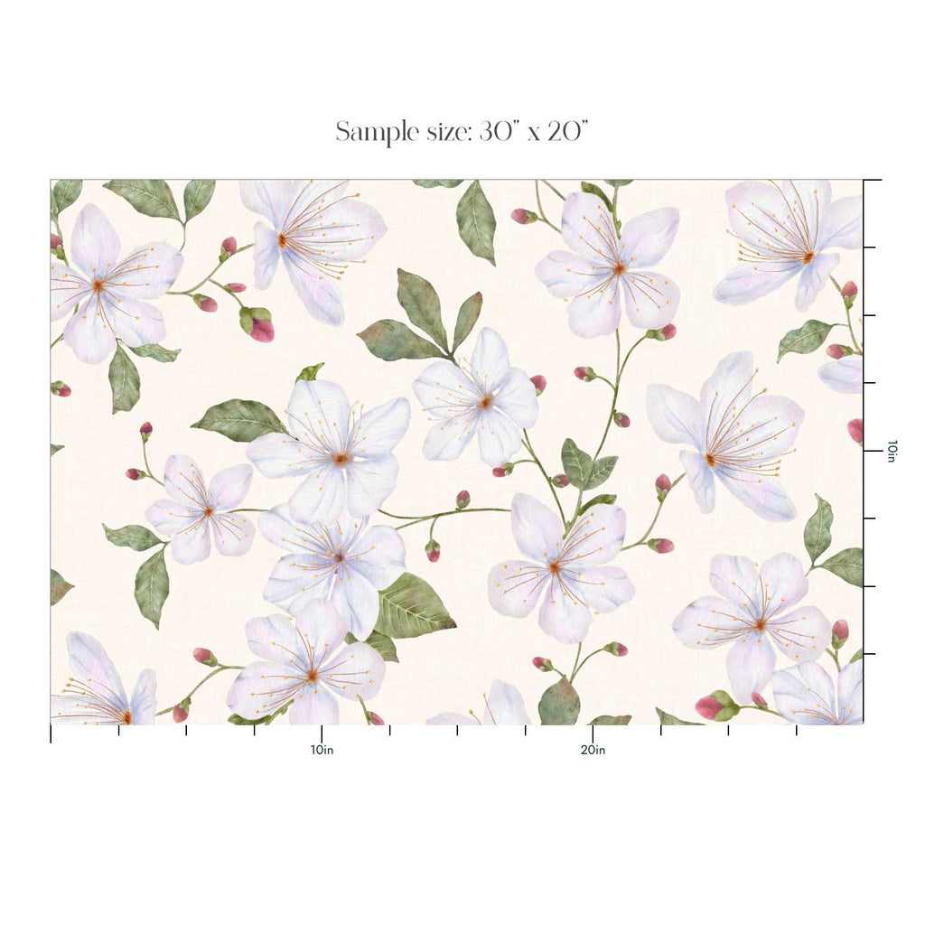 Cream Trailing Watercolour Floral Wallpaper
