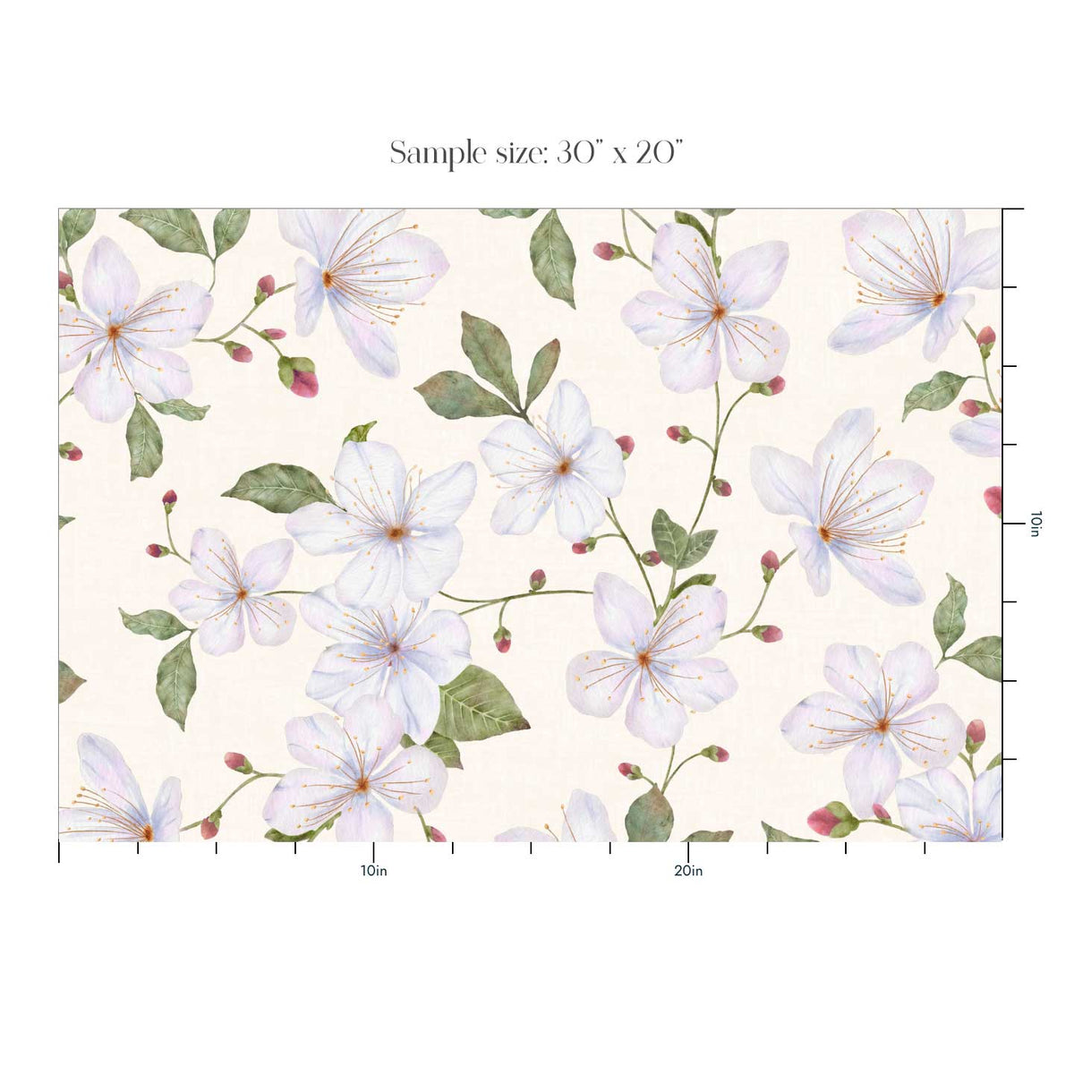 Cream Trailing Watercolour Floral Wallpaper