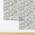 Sage Green Trailing Watercolour Floral Wallpaper