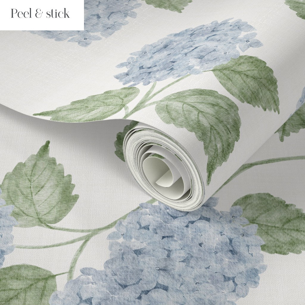 Light Blue Jumbo Watercolour Hydrangeas Wallpaper