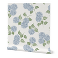 Light Blue Jumbo Watercolour Hydrangeas Wallpaper