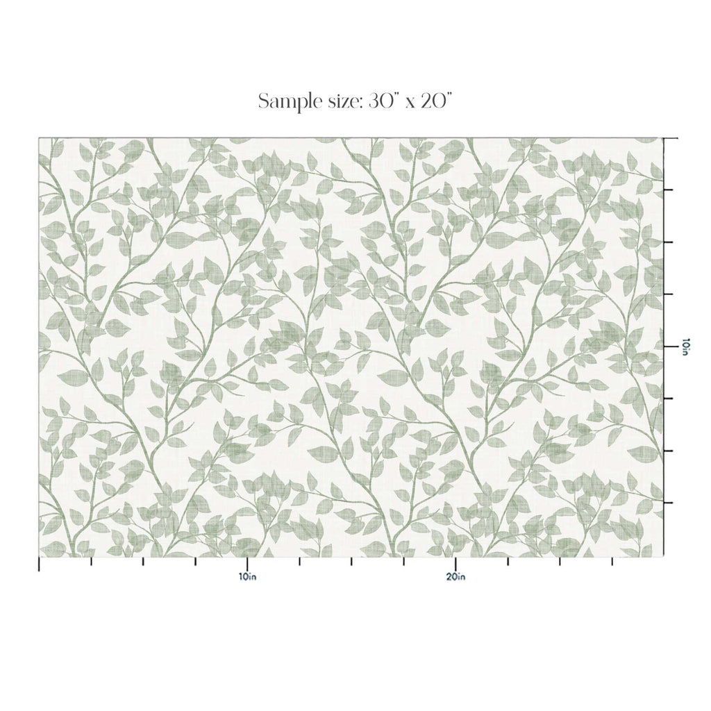 Sage Green Dappled Leaves Botanical Watercolour Wallpaper