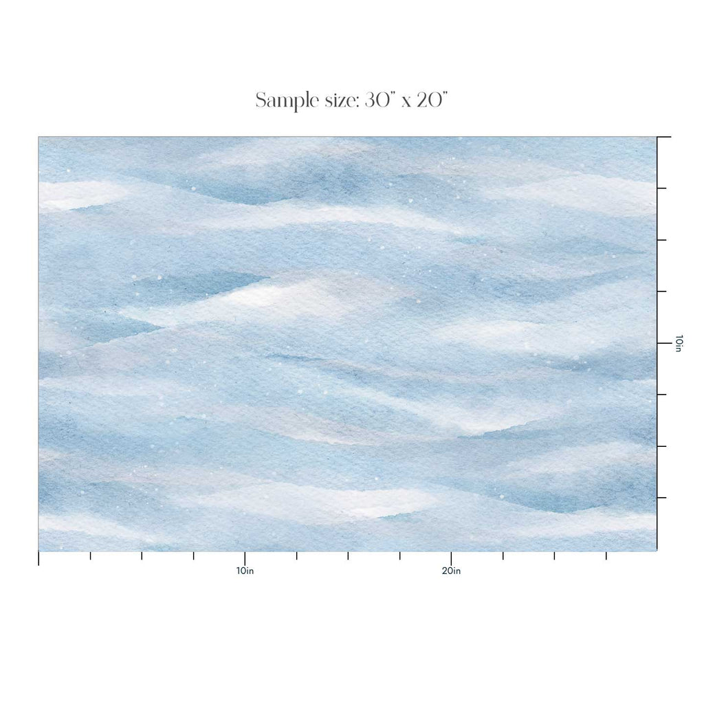 Soft Blue Watercolor Waves Wallpaper