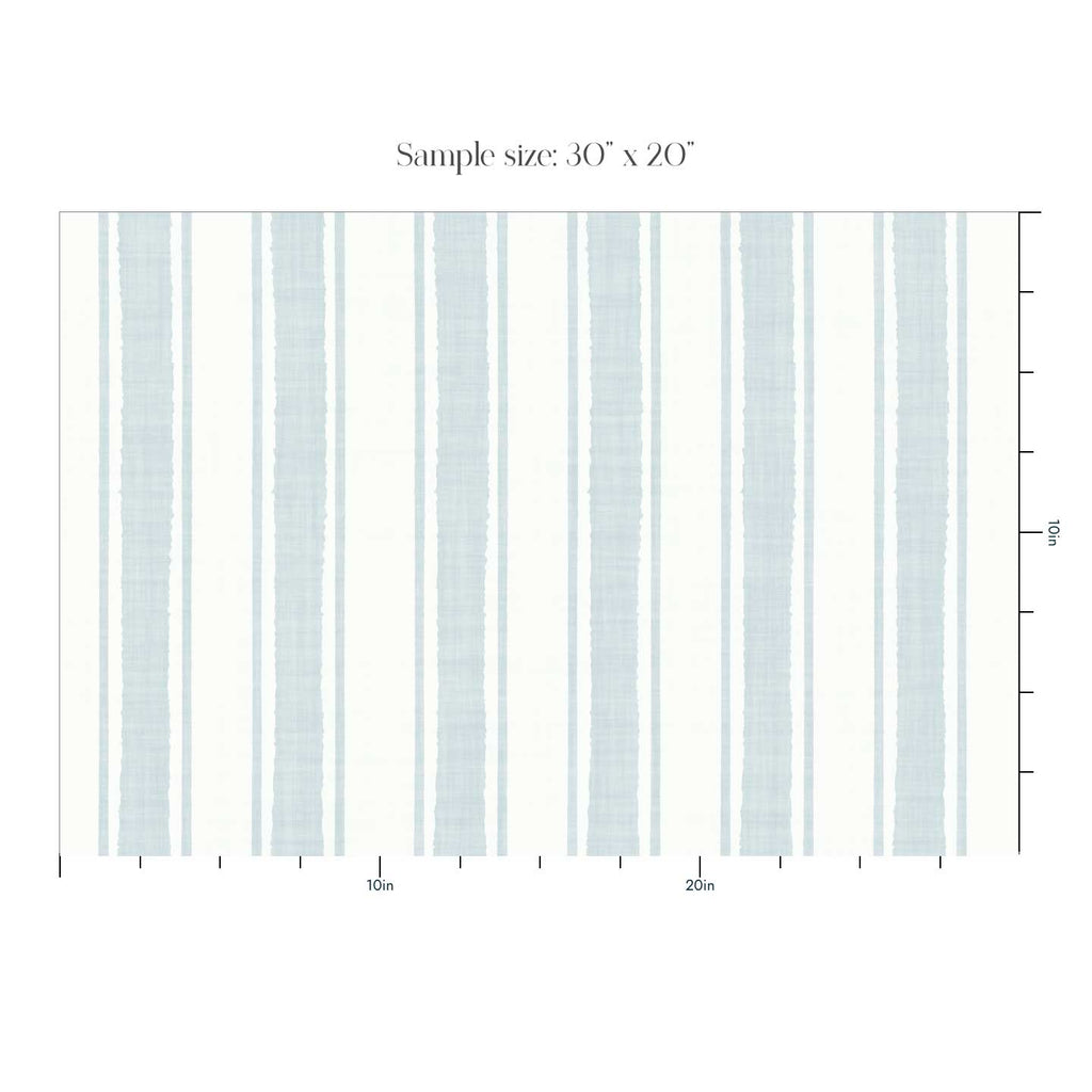 Blue-Gray Ticking Stripe Wallpaper – Textured Linen look