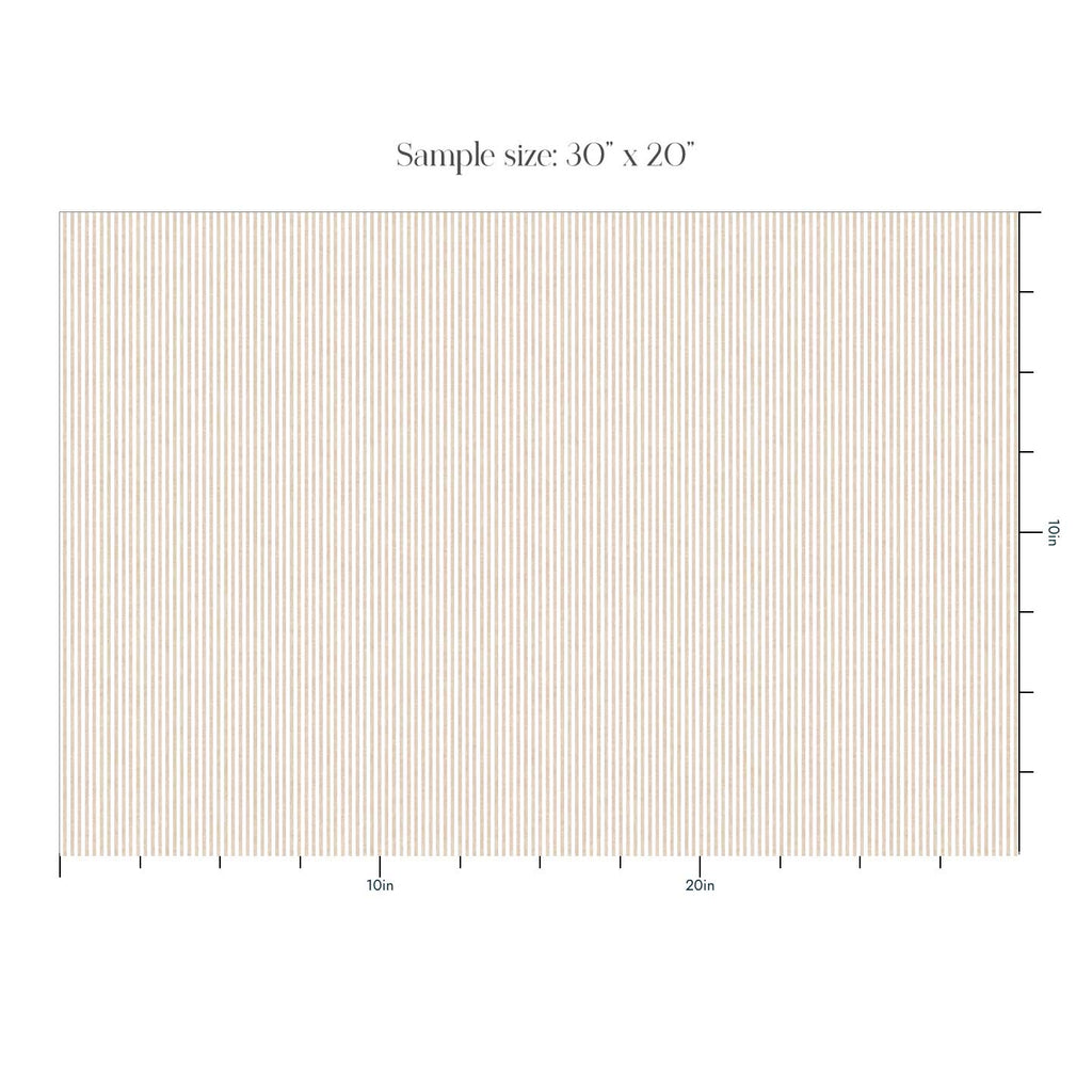 Oat Beige Narrow Stripe Wallpaper with Watercolour Texture