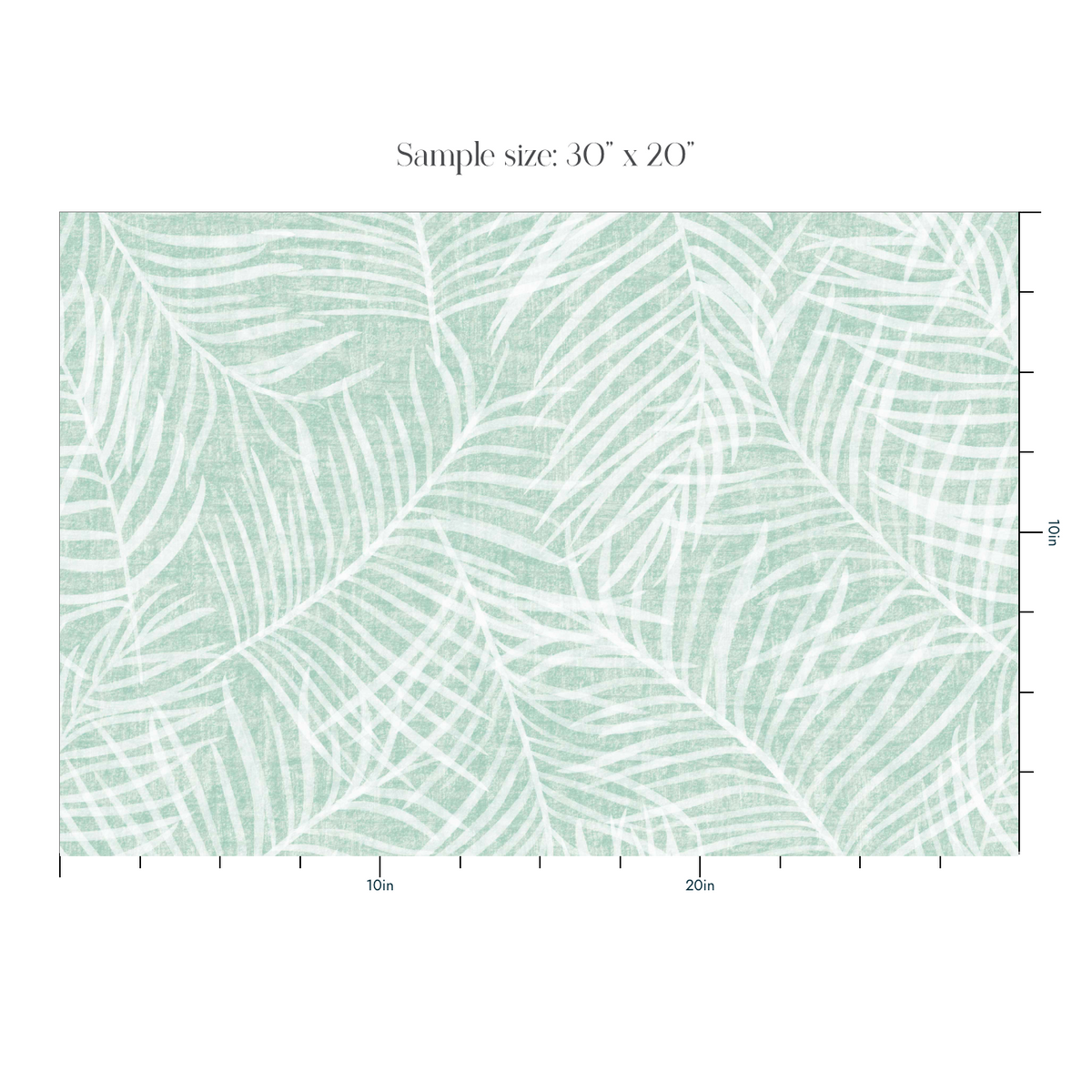 Mint Green Palm Leaf Wallpaper - Modern Coastal Style