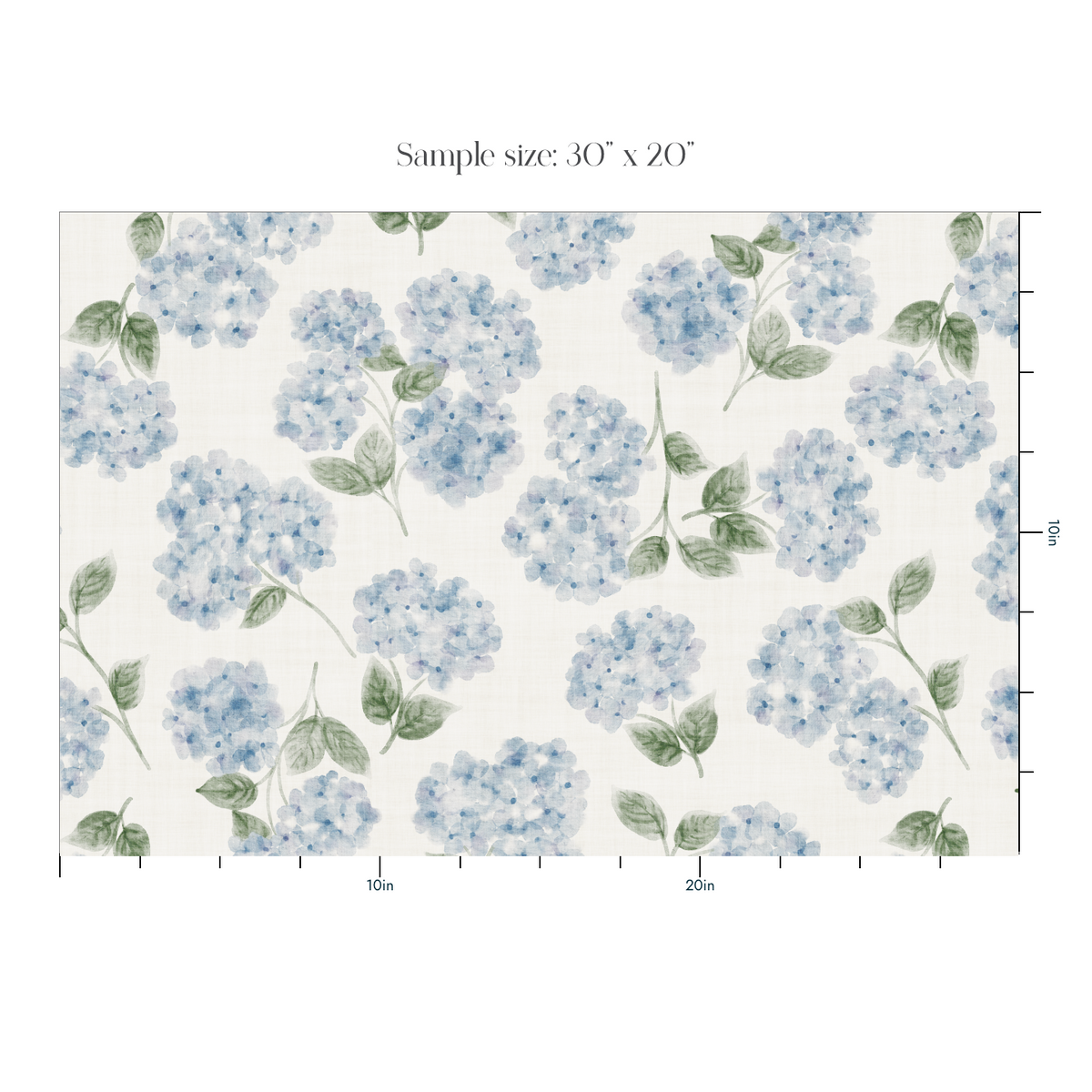 Light Blue Watercolour Hydrangea Wallpaper – English Cottage Style